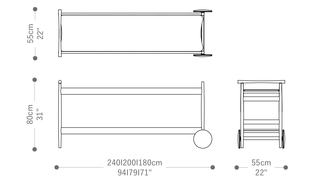 Image of the main dimensions of the product